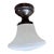 1930s Art Deco Flushmount Fixture on Original Bronzing Patina Holder For Sale
