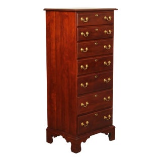 Statton Chippendale Style Cherry Lingerie Chest For Sale