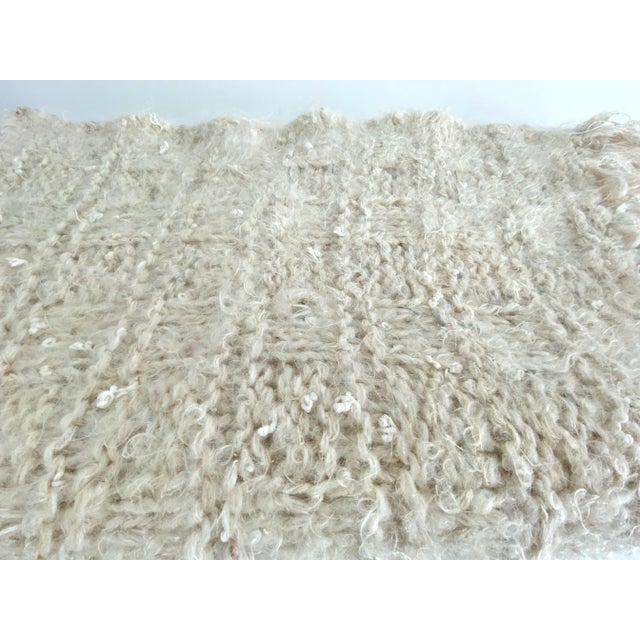 Late 20th Century Cream Mohair Handwoven Throw Blanket For Sale - Image 5 of 7