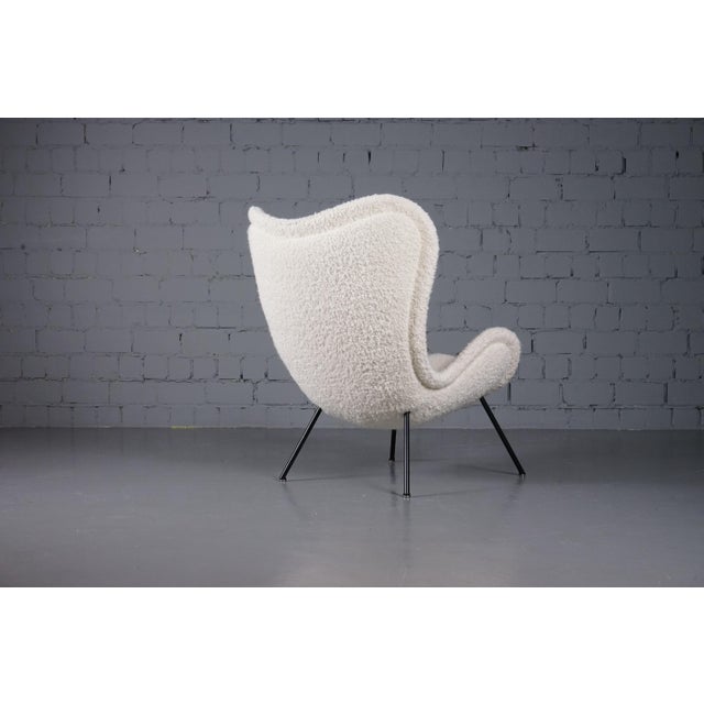 Madame Lounge Chair with Dedar Boucle Fabric by Fritz Neth for Correcta, 1950s For Sale - Image 4 of 15
