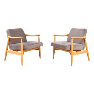 Mid-Century Polish Lounge Chairs from J. Kędziorek, 1960s, Set of 2 For Sale