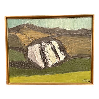 Thage Carlson, Abstract Landscape, 1950s, Oil on Panel, Framed For Sale