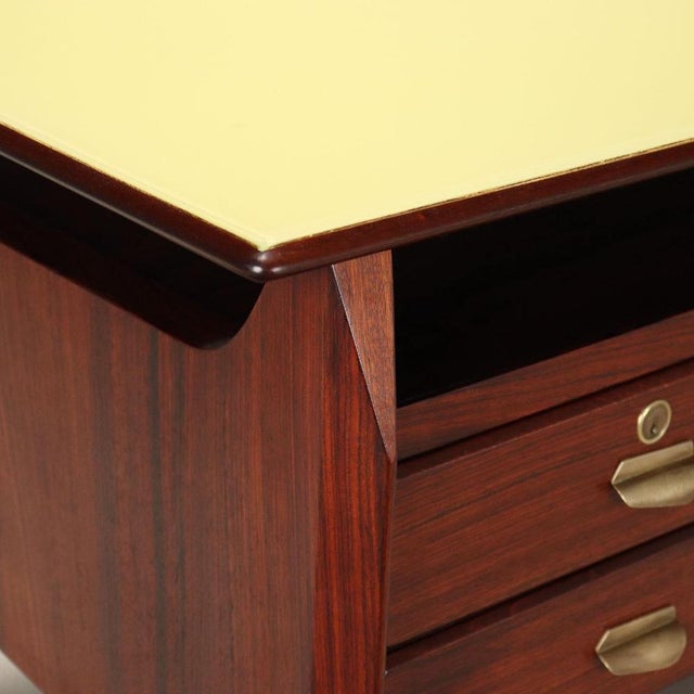 Vintage Desk with Exotic Wood Veneer, 1960s For Sale - Image 4 of 10