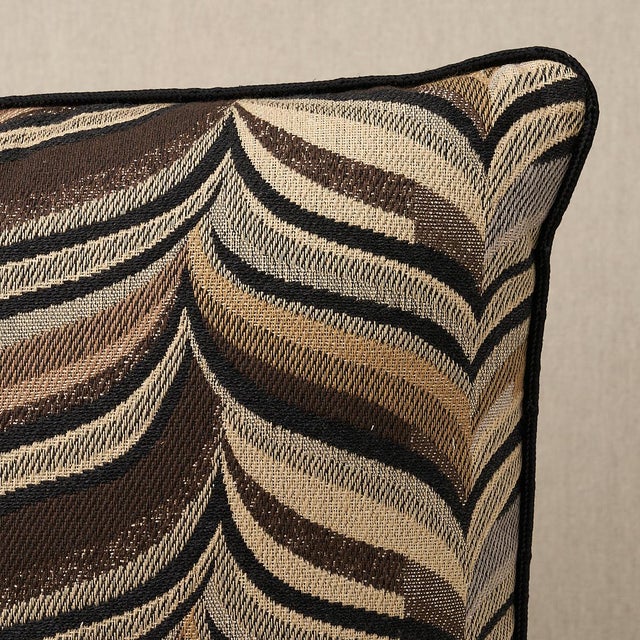 This pillow features Loulou. An elegant abstract design inspired by classic bargello tapestries, Loulou fabric is a...