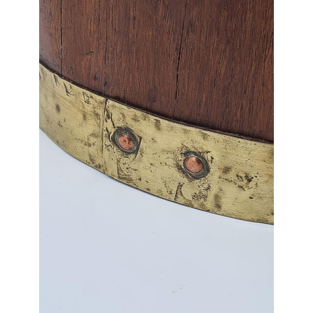 Maritime Wooden Bucket with Brass Hoops, 1960s-1970s For Sale - Image 9 of 14
