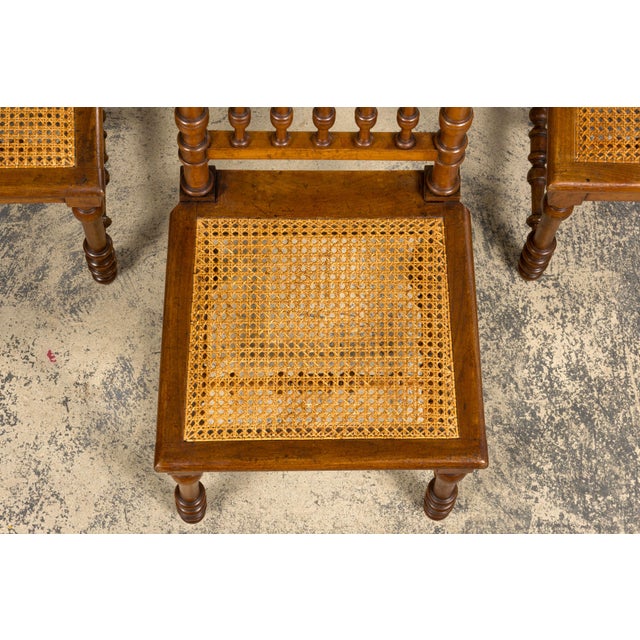Late 19th Century French Louis XIII Style Dining Chairs W/ Cane Seats - Set of 6 For Sale - Image 4 of 18