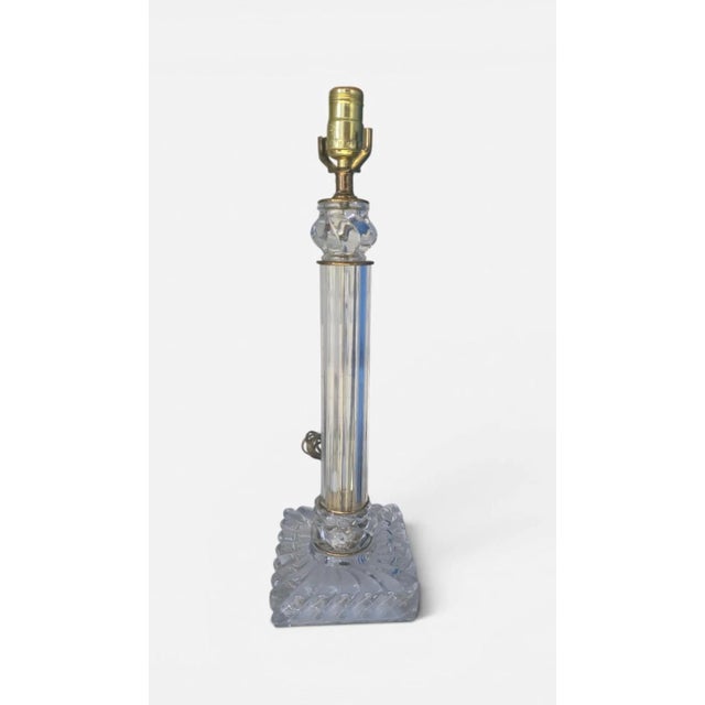 Glass 1910-20 French Large Crystal Columnar Table Lamp by Baccarat For Sale - Image 7 of 10