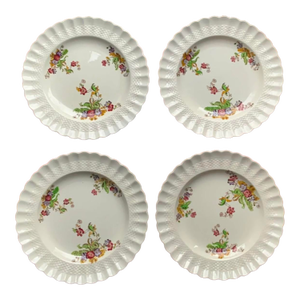 1930s Spode Wicker Lane English Country House Style Dinner Plates- Set of 4