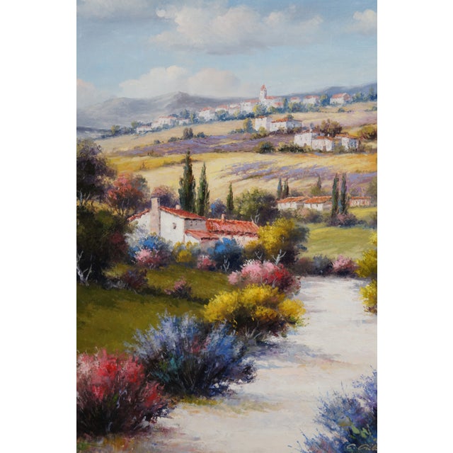 Late 20th Century Christopher Guliano Spanish Villas Tuscany Landscape Oil Painting Italy For Sale - Image 4 of 11
