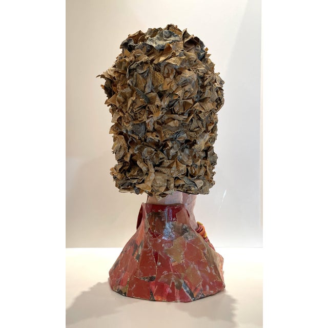 Signed Paper Mache Sculpture, Lovely Lady, by R. Newman For Sale - Image 4 of 8