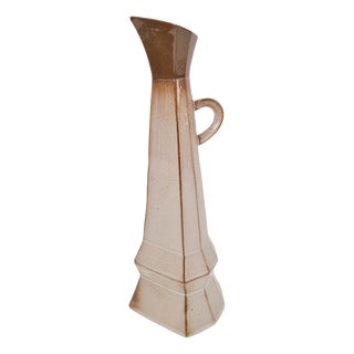 Cubist Pitcher Vase in Ceramic, 1950s For Sale