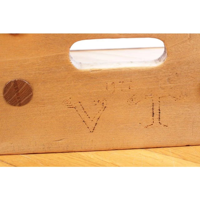 Wood Vintage Czech Rustic Stool, 1940s For Sale - Image 7 of 16