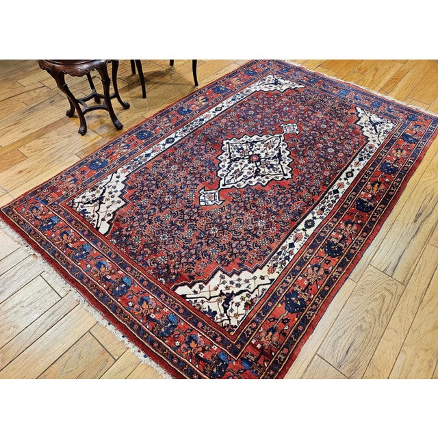 Textile Antique Persian Bidjar Area Rug, Handwoven Wool, Herati Design, 1920s For Sale - Image 7 of 12