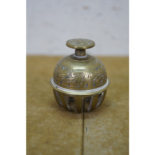 6 Brass Bells Japanese Suzu Temple Indian Hanuman Monkey Elephant Claw For Sale - Image 6 of 13