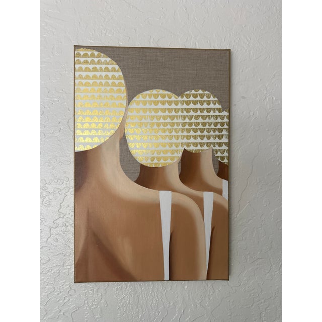 White 4 Swimmers on the Beach - Acrylic and Oil on Canvas by Wencke Uhl For Sale - Image 8 of 14