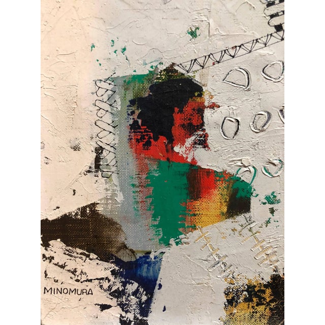 Yoshio Minomura, Japanese Modern Abstract 'Some Things of Value' Oil Painting Chairish