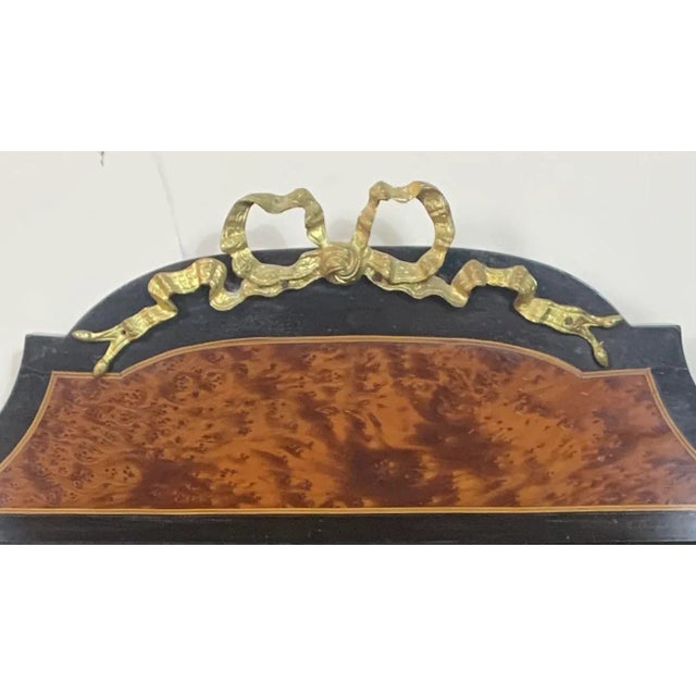 French Antique Desk Inlaid Marquetry Paris Signed Lock Rare For Sale - Image 3 of 10