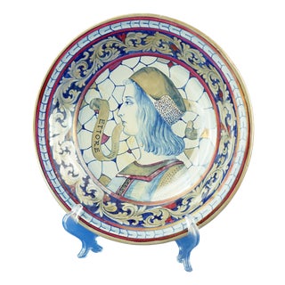 Large Ceramic Plate by Enzo Remigi for Gualdo Tadino, Italy, 1940s For Sale