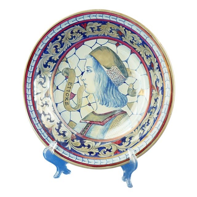 Large Ceramic Plate by Enzo Remigi for Gualdo Tadino, Italy, 1940s For Sale