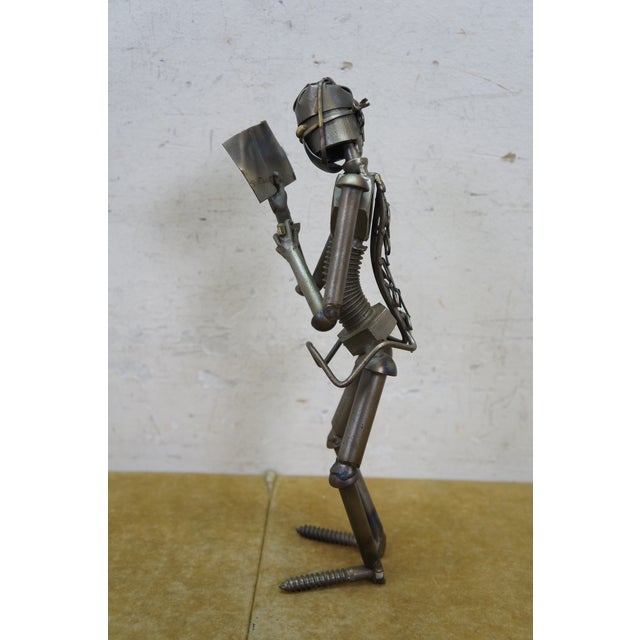 Vintage Handcrafted Metal Art Surgical Scene Sculpture Figurine Doctors Gift 13" For Sale - Image 13 of 18