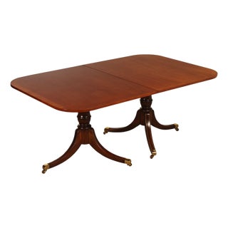 Federal Style Double Pedestal Mahogany Dining Table For Sale