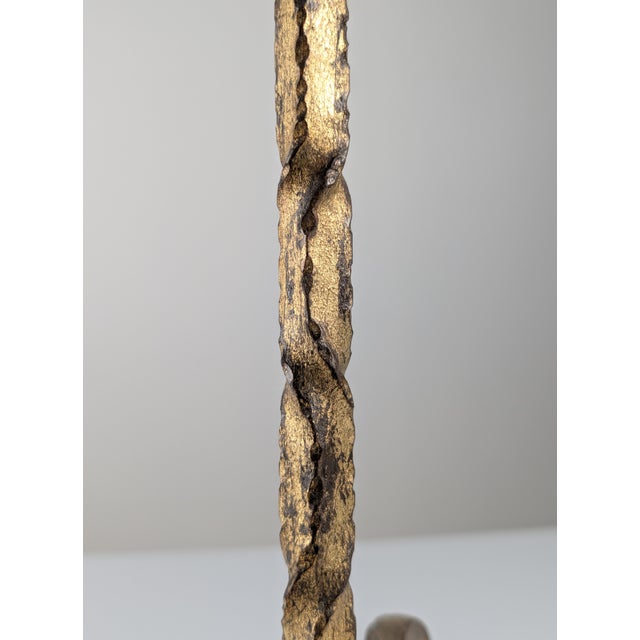Mid-Century Modern Side Table for Drinks in Gilded Wrought Iron and Glass, Spain, 1950s For Sale - Image 10 of 12