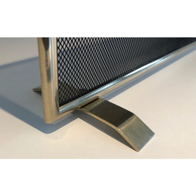 1970s Brass and Grilling Fireplace Screen For Sale - Image 11 of 13