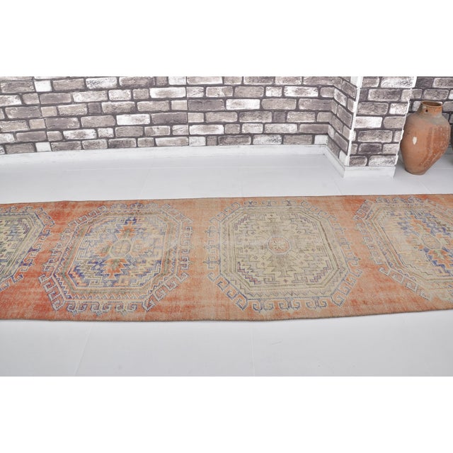 Oushak Vintage Hallway Wool Runner For Sale - Image 4 of 8