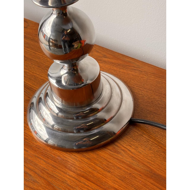 Metal Mid-Century Scandinavian Sculptural Lamp in Chromed Metal, 1960 For Sale - Image 7 of 10