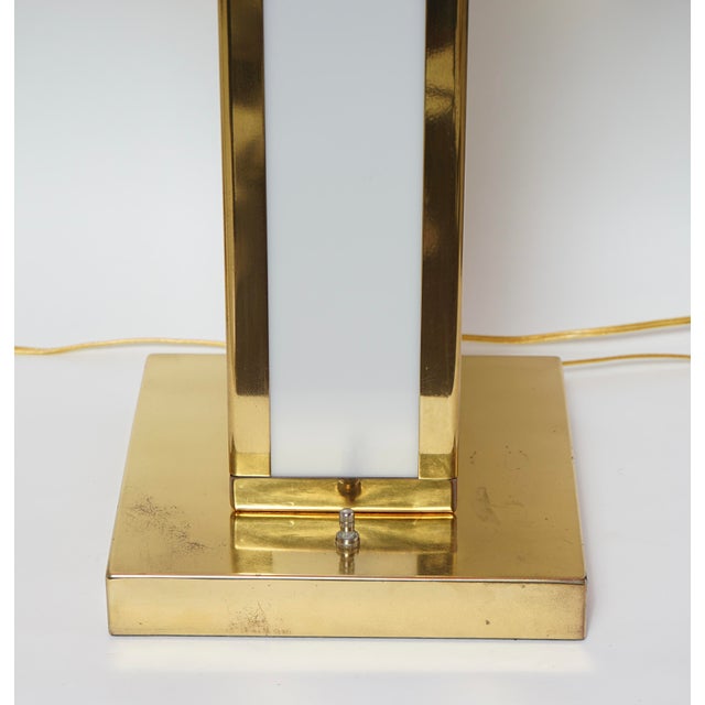 Metal Mid 20th Century Mid-Century Modern Italian Brass and Ivory Table Lamps in the Style of Romeo Rega - a Pair For Sale - Image 7 of 13