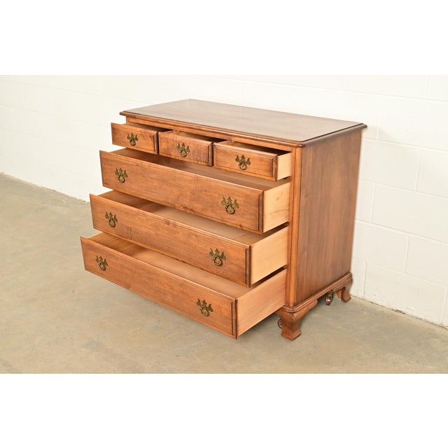 Chippendale Solid Maple Dresser or Chest of Drawers by Kling, Circa 1960s For Sale In South Bend - Image 6 of 13