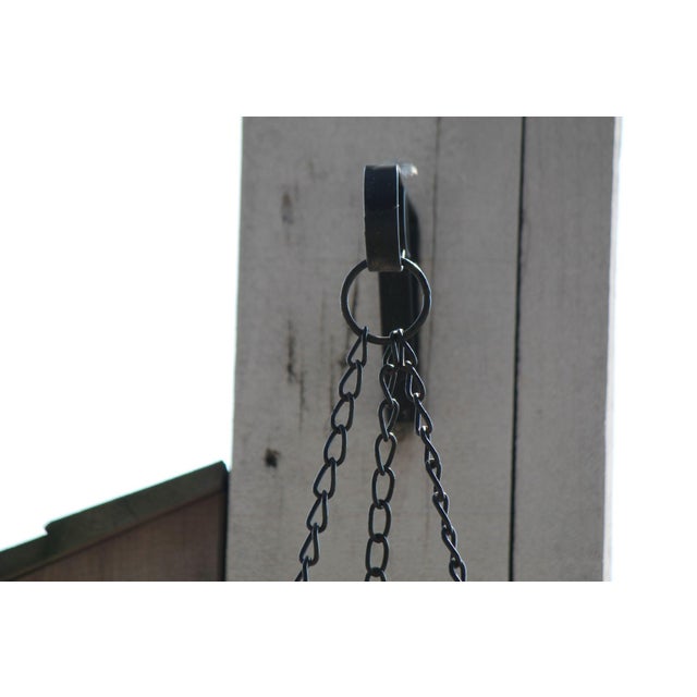 Large, Vintage, Enameled Steel, Scrolled Hanging Planter For Sale - Image 4 of 9