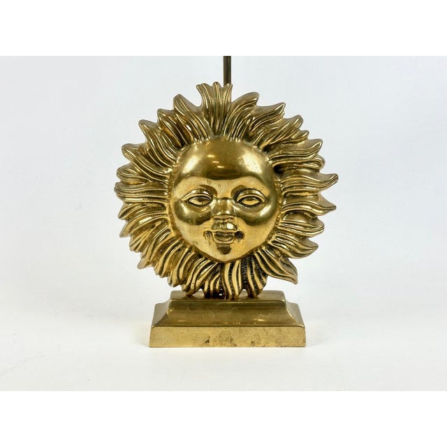 Vintage Brass Sun Face Door Stopper, 1970s For Sale - Image 6 of 12