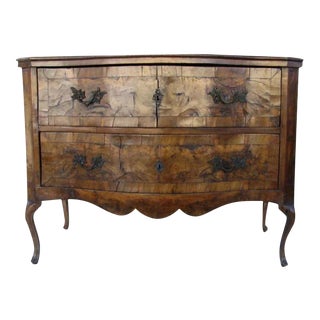 Italian Two Drawer Walnut Commode For Sale