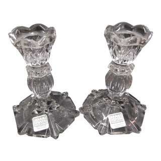 Fifth Avenue Lead Crystal Candlesticks - Pair For Sale