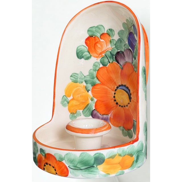 1930s 1930's Ditmar Urbach Hand Painted Chamberstick Candle Holder For Sale - Image 5 of 18