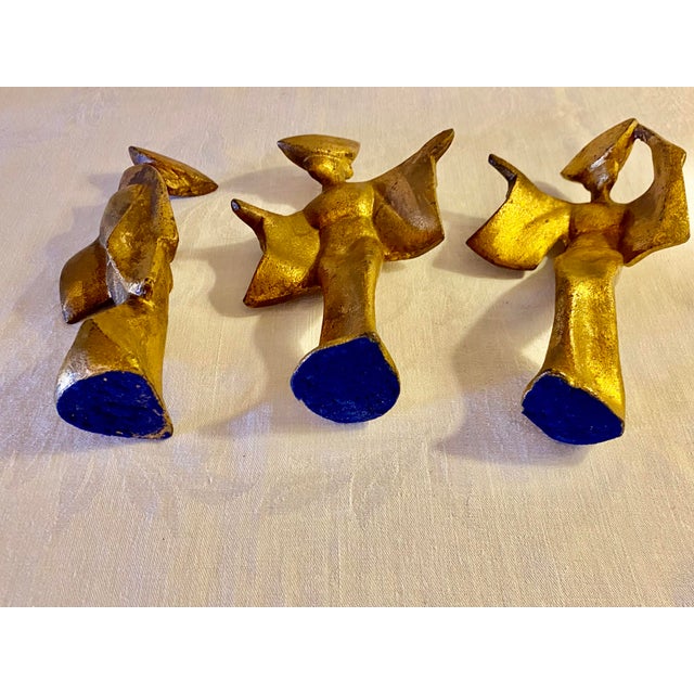 Gold Vintage Set of 3 Japanese Women Dancers For Sale - Image 8 of 10