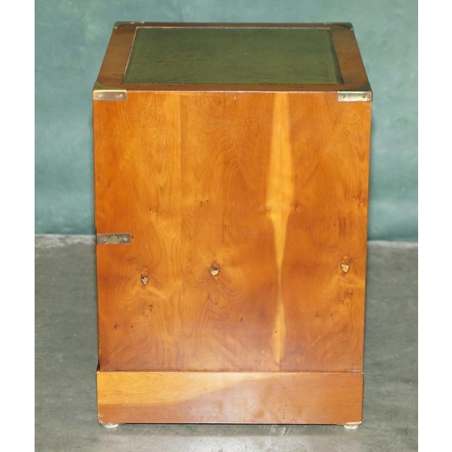 Military Campaign Side Tables with Green Leather, Set of 2 For Sale - Image 9 of 18