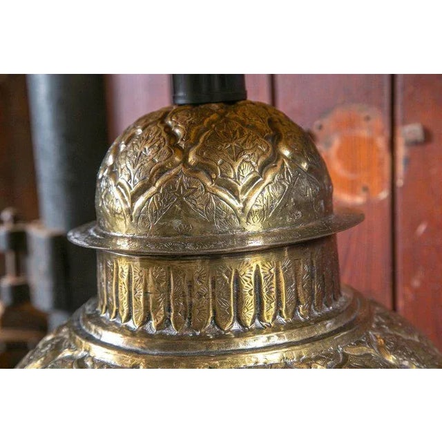 Metal 1960s Vintage Brass Ginger Jar Lamp For Sale - Image 7 of 15