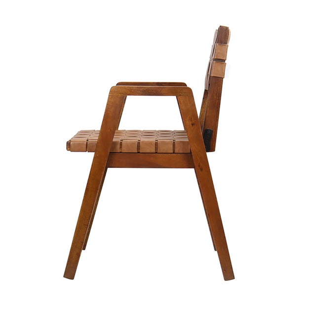 Mid-Century Modern Matthew Izzo Home Metro Leather Armchair For Sale - Image 3 of 6