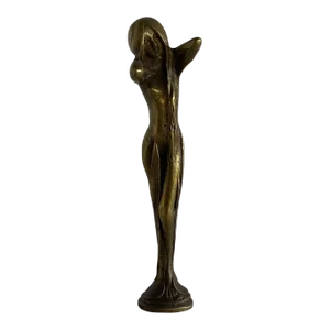 Circa 1900 Art Nouveau Figurative Nude Wax Seal Stamp Sculpture
