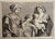 Traditional Antique Engraving of Three Women and Child 18th Century For Sale - Image 3 of 5
