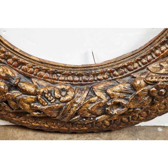 17th Century Hand Carved, 17th Century Frame With Inset New Antique Look Mirror For Sale - Image 5 of 8