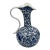 Vintage Chinoiserie Blue & White Porcelain Ewer – Hand Painted Birds & Florals For Sale