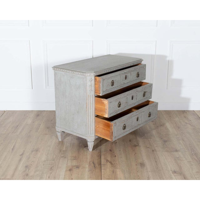 Pair of 19th Century Swedish Gustavian Painted Chests of Drawers For Sale - Image 14 of 16