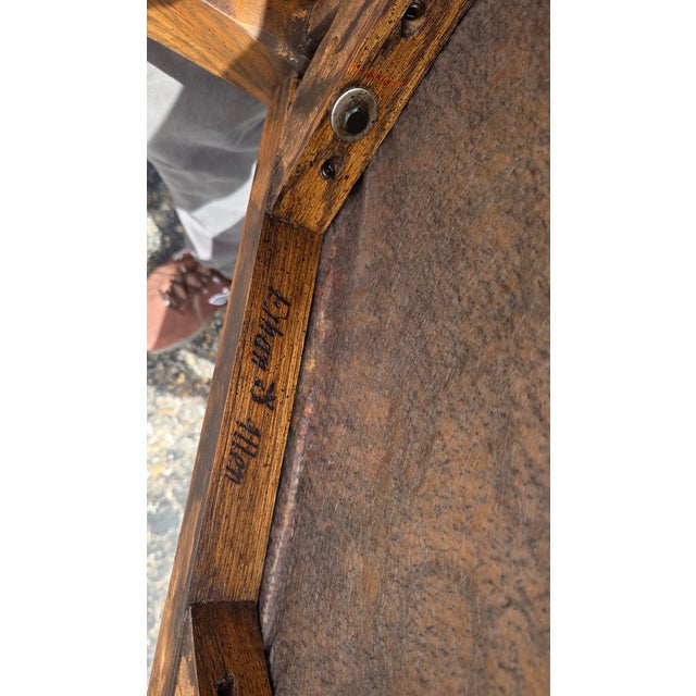 1970s Ethan Allen Jacobean Royal Charter Oak Dining Room Side Chairs Gothic Pair For Sale - Image 14 of 15