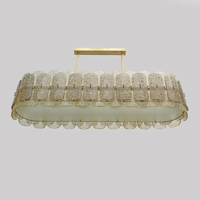 Mid-Century Style Italian Modern Brass and Murano Glass Chandelier, 1990s For Sale - Image 9 of 9