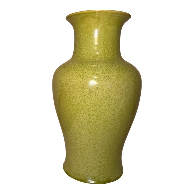 Emissary Home and Garden Large Chartreuse Green Ceramic Baluster Urn Vase 16h For Sale