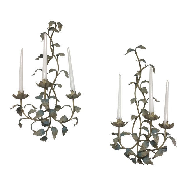 Floral Wall Sconces A Pair Chairish