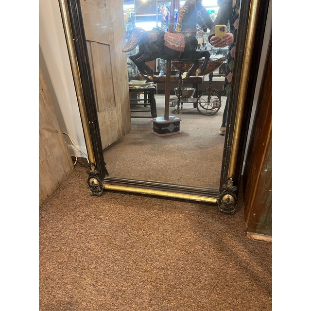 Mid 19th Century Victorian Gilt Gold and Black Large Pier Mirror For Sale - Image 10 of 12
